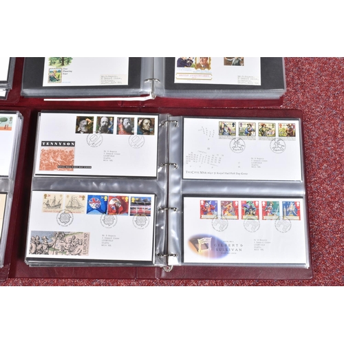 2 - FOUR ROYAL MAIL FDC ALBUMS WITH COLLECTION OF GB FDCS TO 1999, we note a few sponsored types