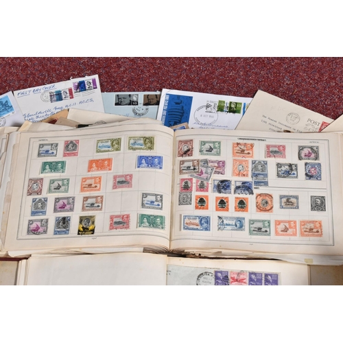 20 - LARGE ACCUMULATION OF STAMPS LOOSE AND IN SEVEN ALBUMS, main value in older worldwide collection wit... 