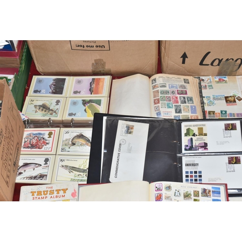 24 - MASSIVE ACCUMULATION OF STAMPS IN EIGHT BOXES, comprises single country collections, duplicates in s... 