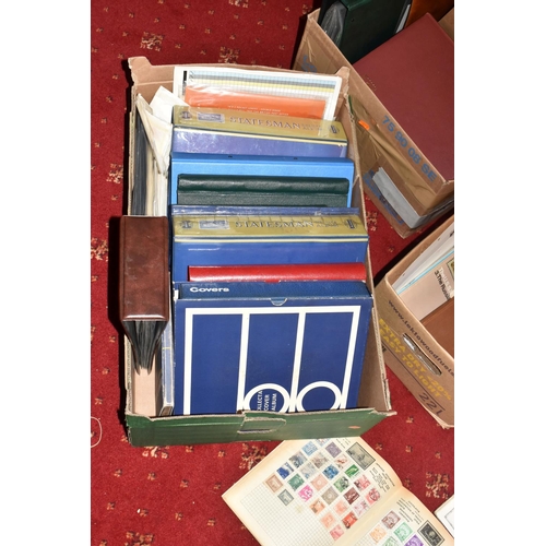 24 - MASSIVE ACCUMULATION OF STAMPS IN EIGHT BOXES, comprises single country collections, duplicates in s... 