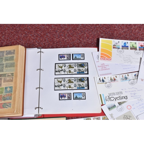 6 - COLLECTION OF STAMPS IN FIVE ALBUMS AND LOOSE, we note GB mint from 1970s -80s with useable face val... 