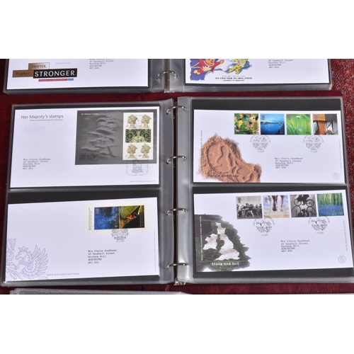 9 - THREE ROYAL MAIL FDC ABUMS WITH COLLECTION OF COVERS TO 2007, approximately two hundred and twenty f... 