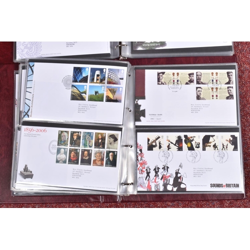 9 - THREE ROYAL MAIL FDC ABUMS WITH COLLECTION OF COVERS TO 2007, approximately two hundred and twenty f... 