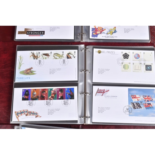 9 - THREE ROYAL MAIL FDC ABUMS WITH COLLECTION OF COVERS TO 2007, approximately two hundred and twenty f... 