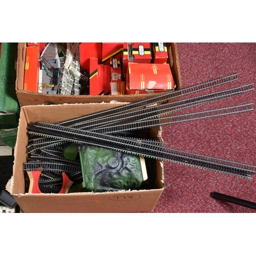 104 - A QUANTITY OF BOXED AND UNBOXED OO GAUGE ROLLING STOCK, LINESIDE ACCESSORIES AND TRACK, mainly Tri-a... 