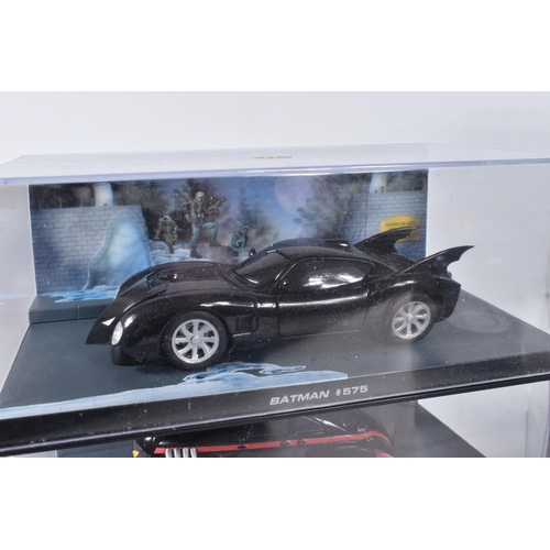 175 - TWELVE EAGLEMOSS DC VEHICLES IN ACRYLIC CASES, to include a Dark Knight Rises the Bat, various other... 