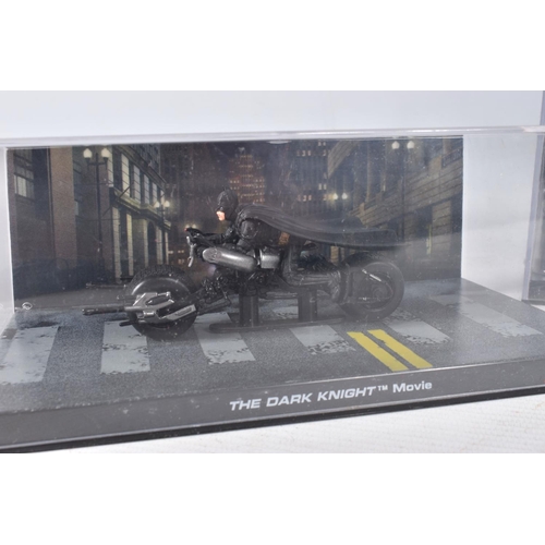 175 - TWELVE EAGLEMOSS DC VEHICLES IN ACRYLIC CASES, to include a Dark Knight Rises the Bat, various other... 