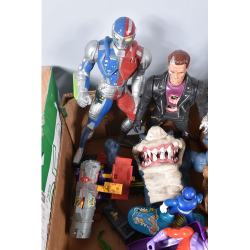 176 - A QUANTITY OF UNBOXED AND ASSORTED ACTION FIGURES AND ROBOTS ETC., to include Tiger Electronics Dino... 