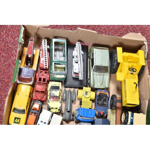 177 - A QUANTITY OF BOXED AND UNBOXED PLAYWORN DIECAST VEHICLES, to include unboxed Dinky Toys Auto-Union ... 