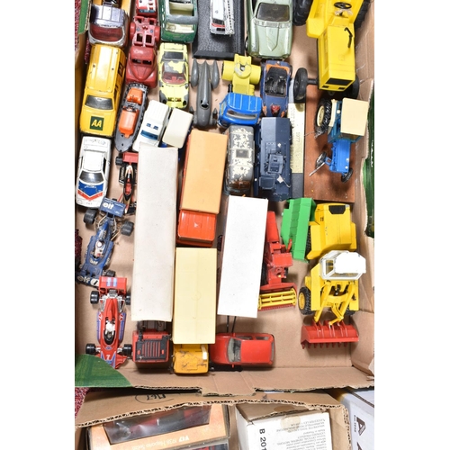 177 - A QUANTITY OF BOXED AND UNBOXED PLAYWORN DIECAST VEHICLES, to include unboxed Dinky Toys Auto-Union ... 