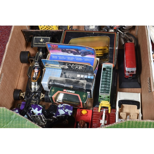 177 - A QUANTITY OF BOXED AND UNBOXED PLAYWORN DIECAST VEHICLES, to include unboxed Dinky Toys Auto-Union ... 