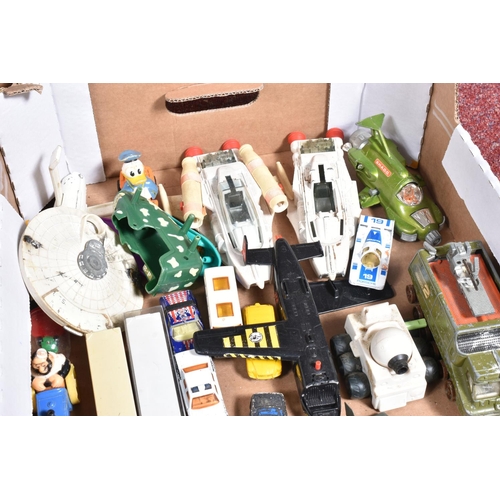 177 - A QUANTITY OF BOXED AND UNBOXED PLAYWORN DIECAST VEHICLES, to include unboxed Dinky Toys Auto-Union ... 