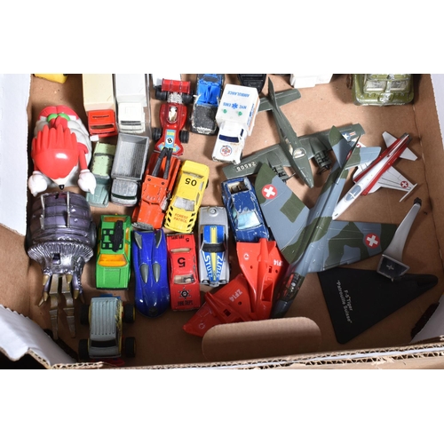 177 - A QUANTITY OF BOXED AND UNBOXED PLAYWORN DIECAST VEHICLES, to include unboxed Dinky Toys Auto-Union ... 