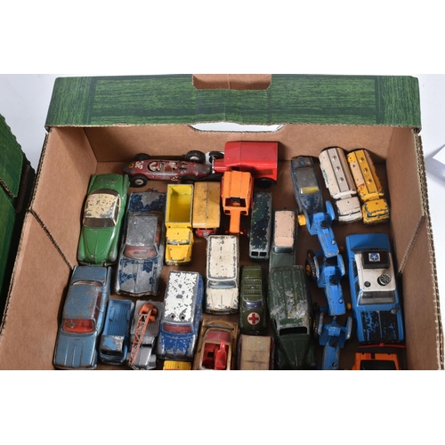 190 - A QUANTITY OF UNBOXED AND ASSORTED PLAYWORN DIECAST VEHICLES, to include Dinky Toys Volkswagen Karma... 