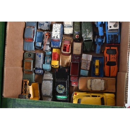 190 - A QUANTITY OF UNBOXED AND ASSORTED PLAYWORN DIECAST VEHICLES, to include Dinky Toys Volkswagen Karma... 