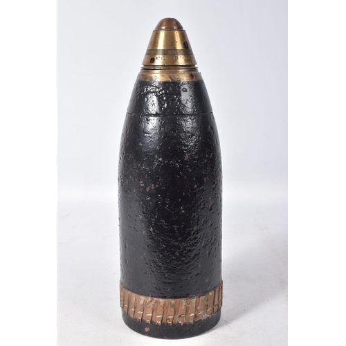 243 - ONE TRENCH ART STYLE MISSILE WITH FUSE, this is painted black and the fuse no 10 LNWR WOL3/17 lot 18... 