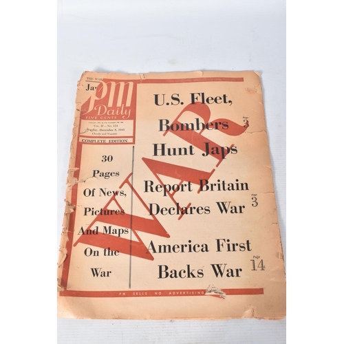 244 - A BOX OF VARIOUS MILITARY RELATED ITEMS, to include a display of medal ribbons on a board, twenty ei... 