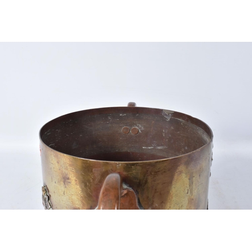 247 - A LARGE WWI DATED TRENCH ART LOVING CUP, it is dated 1916 and has 'DUSSELDORF' written along the bot... 