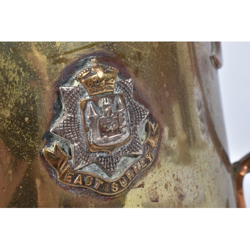 247 - A LARGE WWI DATED TRENCH ART LOVING CUP, it is dated 1916 and has 'DUSSELDORF' written along the bot... 