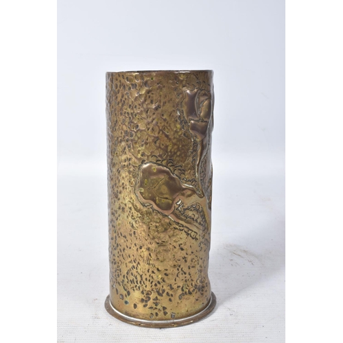 248 - SIX VARIOUS TRENCH ART CASES, five of which are dated for WWI and one is possibly dated 1910, five h... 