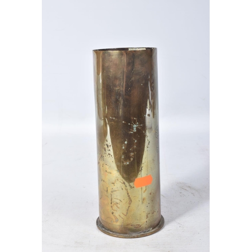 248 - SIX VARIOUS TRENCH ART CASES, five of which are dated for WWI and one is possibly dated 1910, five h... 