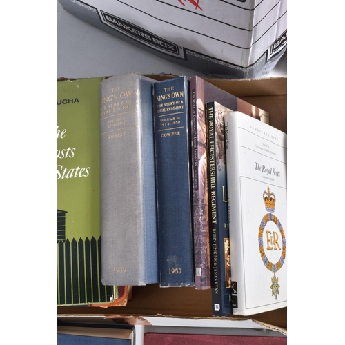 288 - A LARGE SELECTION OF MILITARY RELATED BOOKS, to include both soft and hard backs covering various re... 