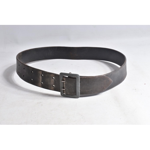 361 - A BOX OF CANVAS AND LEATHER MILITARY STYLE BELTS, to include thirteen Russian belts with buckles, fo... 