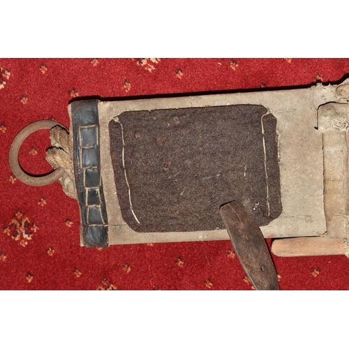 363 - A WW1/2 ERA MILITARY EXTRICATION STRETCHER, wood/canvas construction, has many fastening securing po... 