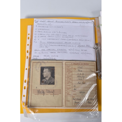 299 - POW WWII GROUP PANZER KORPS PAPERS & ALBUMS (ARMY),  HEINZ ULRICH, DOB 31/12/1918, place of birth Sc... 