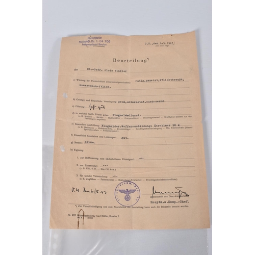 300 - ALOIS WINKLER, DOB 20/04/1905, includes * judgement of conduct letters (1941-43-440 by his  airforce... 