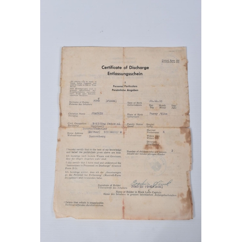 337 - JOACHIM FINK , includes six documents for a Air Gunners Badge, Combat Clasp of Bombers Bronze and Si... 