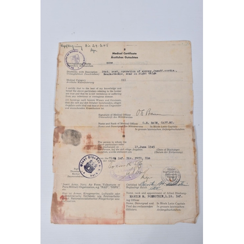 337 - JOACHIM FINK , includes six documents for a Air Gunners Badge, Combat Clasp of Bombers Bronze and Si... 