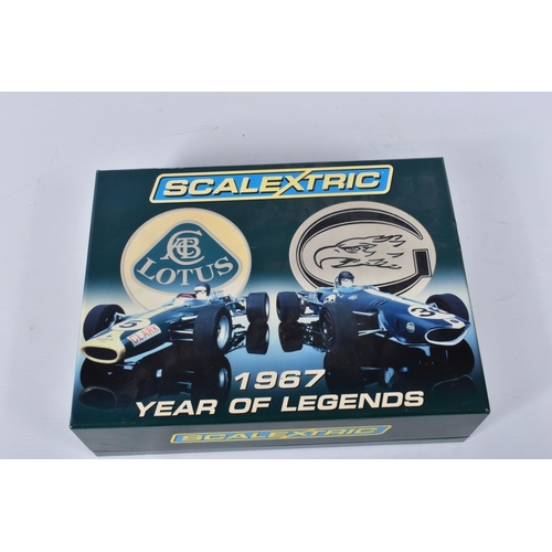 37 - A BOXED SCALEXTRIC LIMITED EDITION 1967 YEAR OF LEGENDS TWO CAR SET, No.C2923A, complete with both c... 