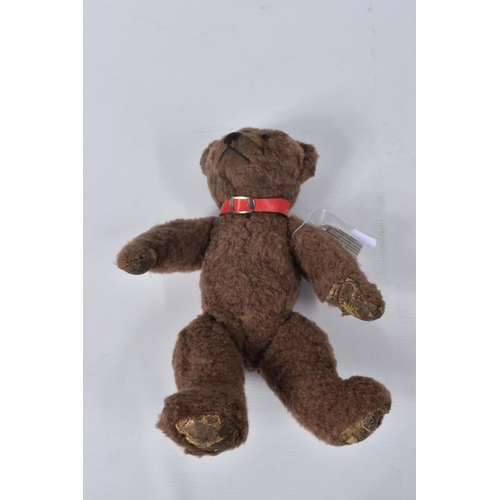 38 - A BROWN WOOL TEDDY BEAR, c. 1950's possibly British or Australian, amber and black glass eyes, shave... 