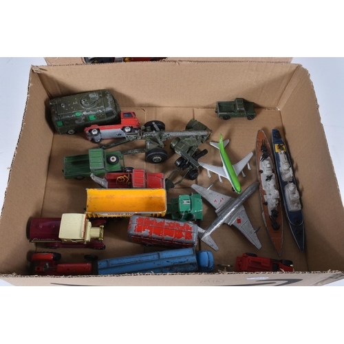 57 - A QUANTITY OF UNBOXED AND ASSORTED PLAYWORN DIECAST VEHICLES, to include Dinky Supertoys Karrier B.B... 