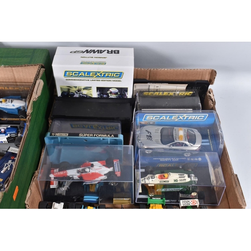 59 - A COLLECTION OF BOXED AND UNBOXED  MAINLY SCALEXTRIC RACING CAR MODELS, 1970's and later, to include... 