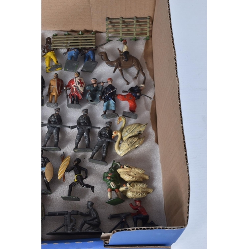 61 - A QUANTITY OF ASSORTED HOLLOWCAST LEAD FIGURES, majority are Britains or John Hill & Co. figures, to... 