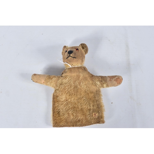 63 - A GERMAN BLONDE MOHAIR TEDDY BEAR, c.1914 - 1920, original glued amber and black glass eyes (both wi... 