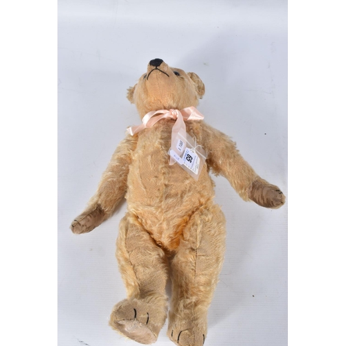 65 - AN FARNELL ALPHA GOLDEN PLUSH MOHAIR TEDDY BEAR, c.1930's, amber and black glass eyes, long muzzle w... 