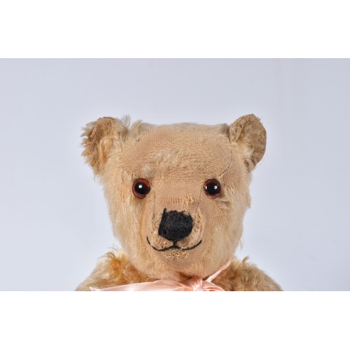 65 - AN FARNELL ALPHA GOLDEN PLUSH MOHAIR TEDDY BEAR, c.1930's, amber and black glass eyes, long muzzle w... 