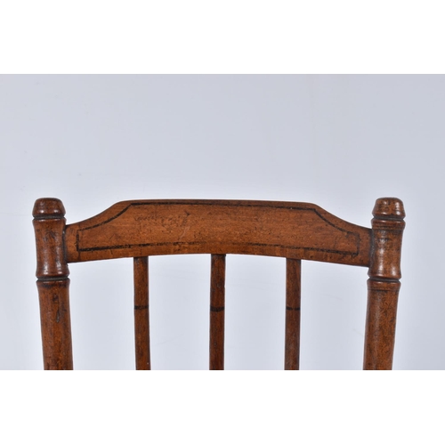 67 - A GERMAN PINE METAMORPHIC DOLLS HIGH CHAIR, c.1910, transfer decoration, tray features a line of col... 