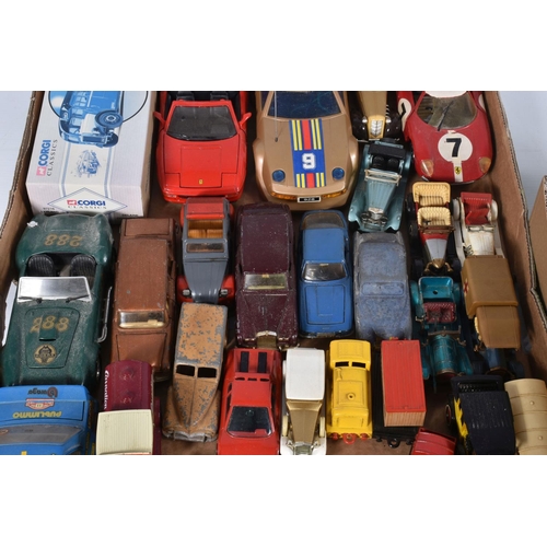 76 - A QUANTITY OF UNBOXED AND ASSORTED PLAYWORN DIECAST VEHICLES, to include Spot-On Armstrong Siddeley ... 