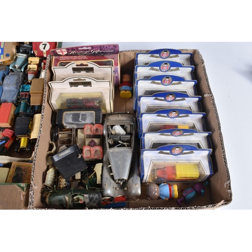 76 - A QUANTITY OF UNBOXED AND ASSORTED PLAYWORN DIECAST VEHICLES, to include Spot-On Armstrong Siddeley ... 