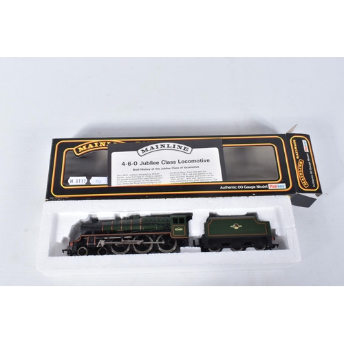 86 - FOUR BOXED MAINLINE OO GAUGE JUBILEE CLASS LOCOMOTIVES, 'Leander' No.5690, L.M.S. lined maroon liver... 