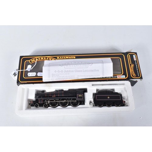 86 - FOUR BOXED MAINLINE OO GAUGE JUBILEE CLASS LOCOMOTIVES, 'Leander' No.5690, L.M.S. lined maroon liver... 