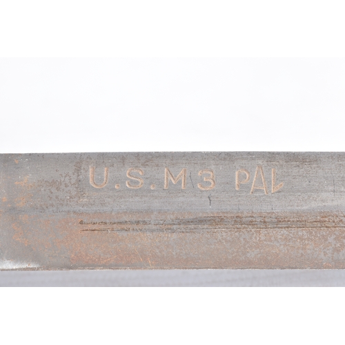 239 - A US ARMY FIGHTING KNIFE, the blade is clearly marked 'U.S.M3 PAL' but has no date, the scabbard and... 