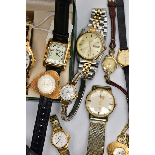 65 - A 'GUCCI' WRISTWATCH AND OTHER ASSORTED WATCHES,  quartz movement, round white dial signed 'Gucci', ... 