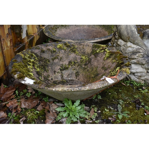 1012 - A PAIR OF COMPOSITE PANCHEONS diameter 68cm x height 24cm (Condition: some chips to rims but no obvi... 