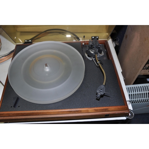 1055 - A PINK TRIANGLE VINTAGE TURNTABLE IN ORIGINAL BOX with Walnut plinth, a SME tone arm and a Mission S... 