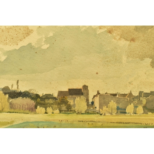 310 - CHARLES KNIGHT (1901-1990) THE OLD WALLS AT VENDOME, a French landscape with distant town, signed bo... 